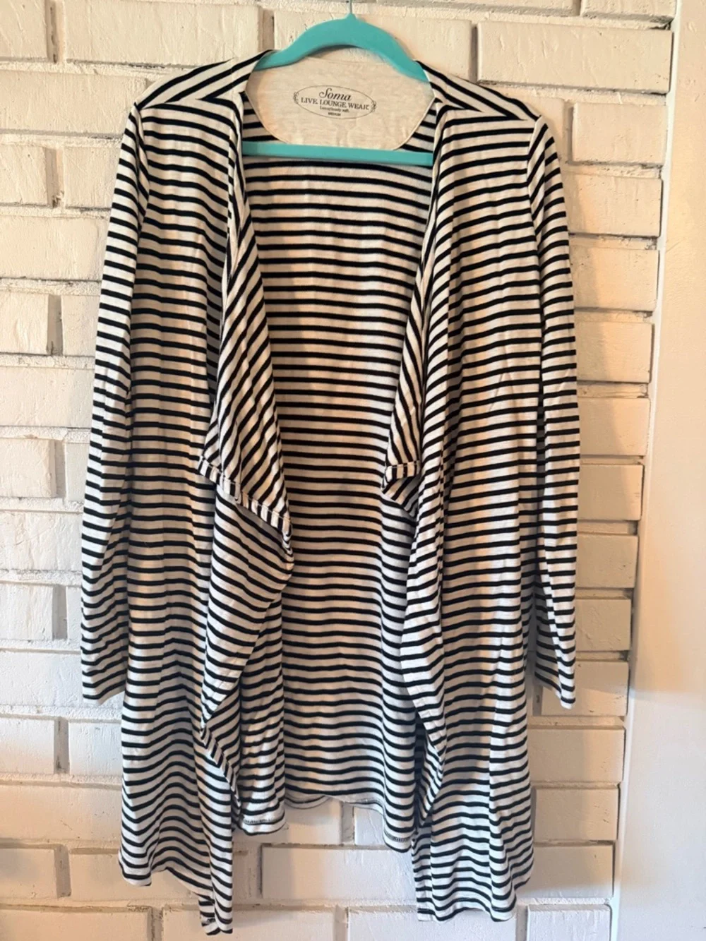 Soma Loungewear Striped Open Front Top